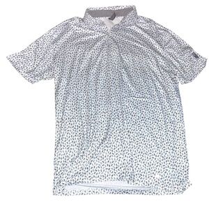 Anderson Ord Polo Shirt Mens XL White All Over Print Hands Peace Golf Soft